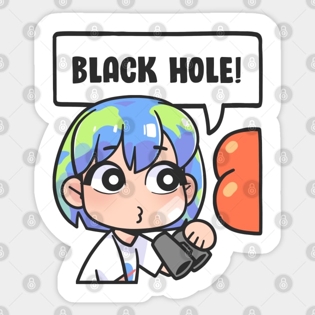Earth Chan: Black Hole! Sticker by badruzart